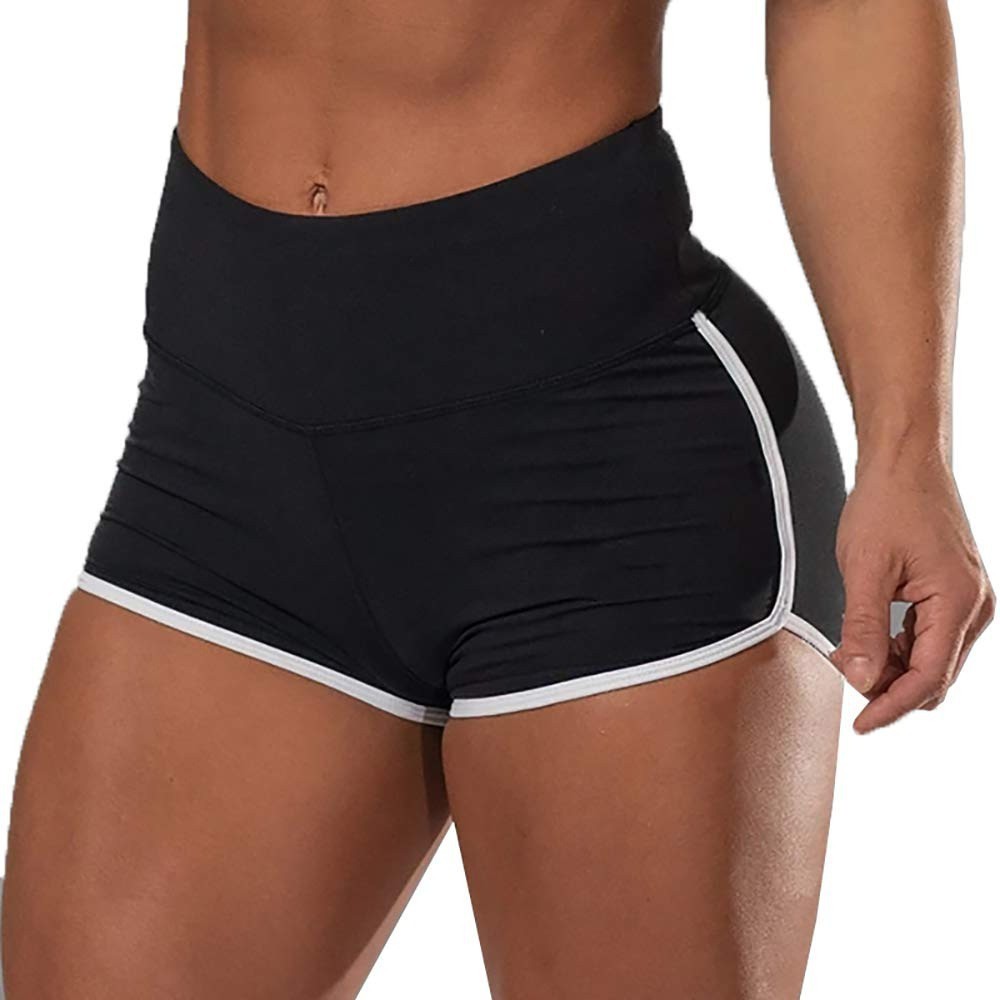 Sexy Solid Color High Waist Sports Running Shorts