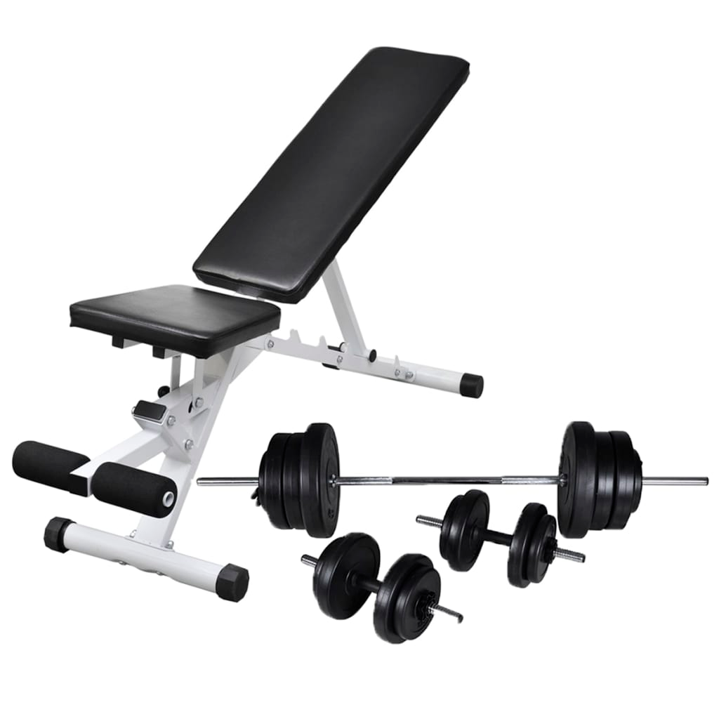 workout bench with weights