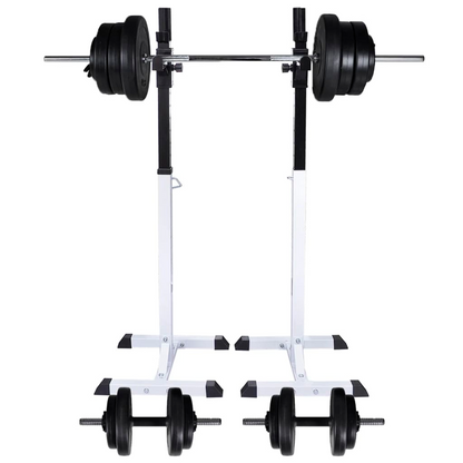 vidaXL Barbell Squat Rack with Barbell and Dumbbell Set 60.5 kg