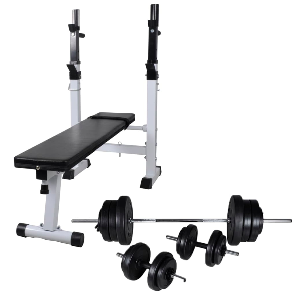 workout bench with weights