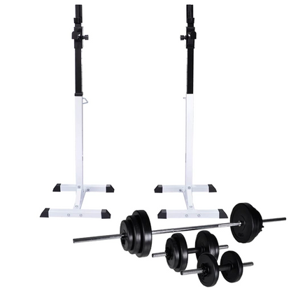 vidaXL Barbell Squat Rack with Barbell and Dumbbell Set 30.5 kg