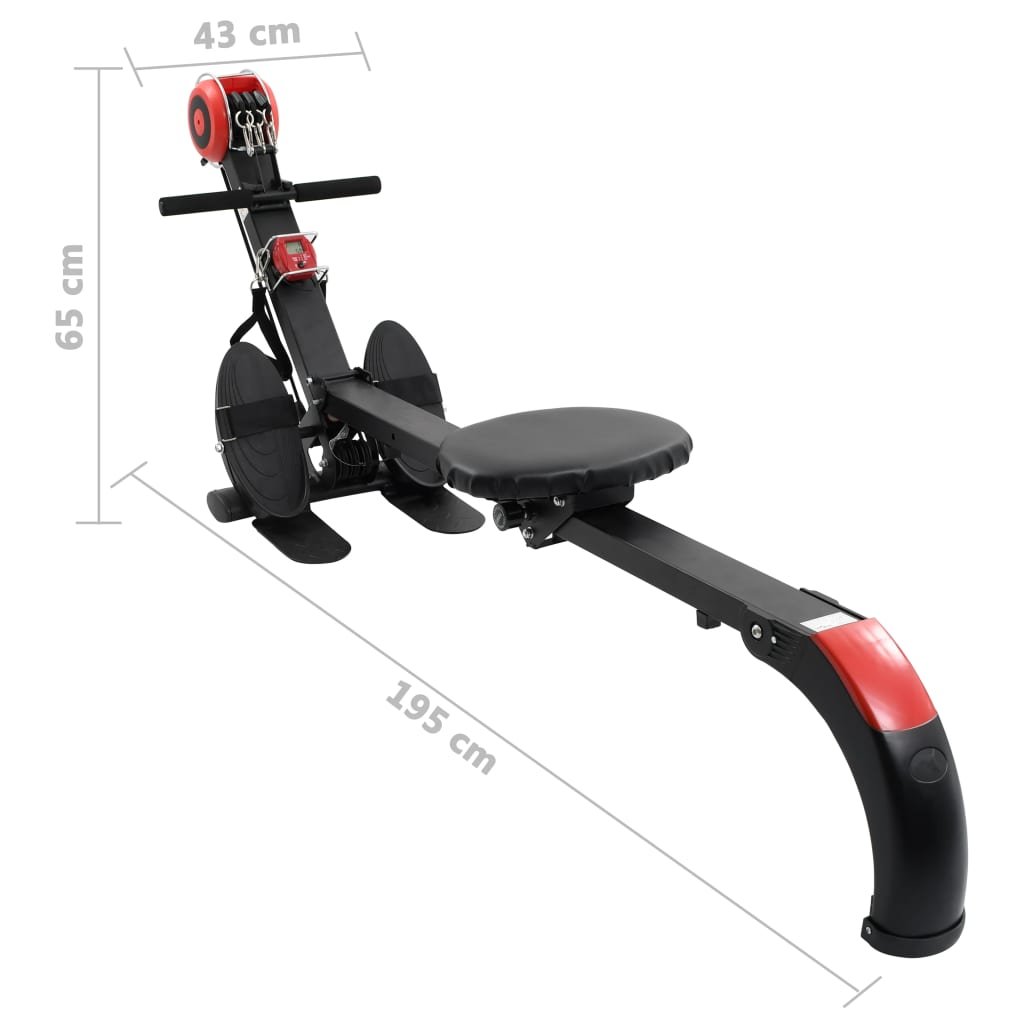 vidaXL Folding Rowing Machine Adjustable Resistance