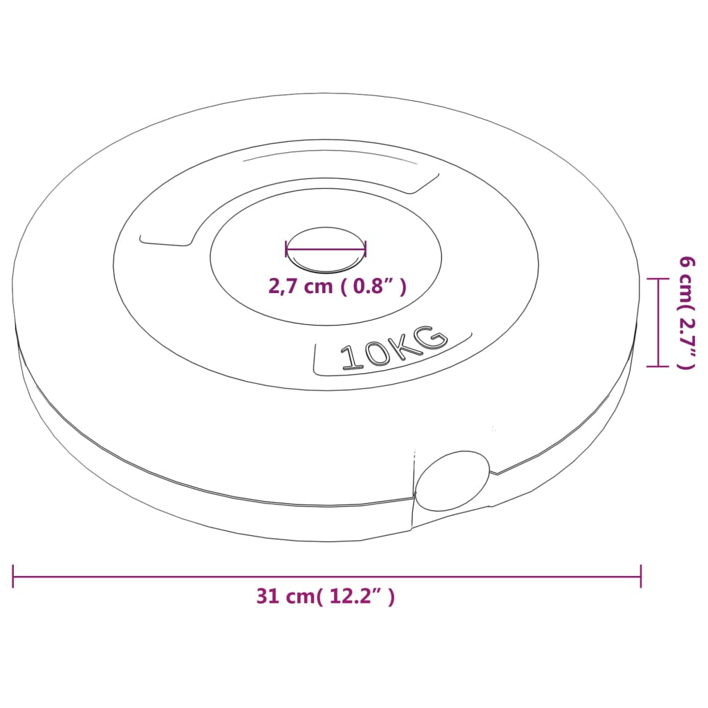 VidaXL 4 pcs 30 kg Weight Plates