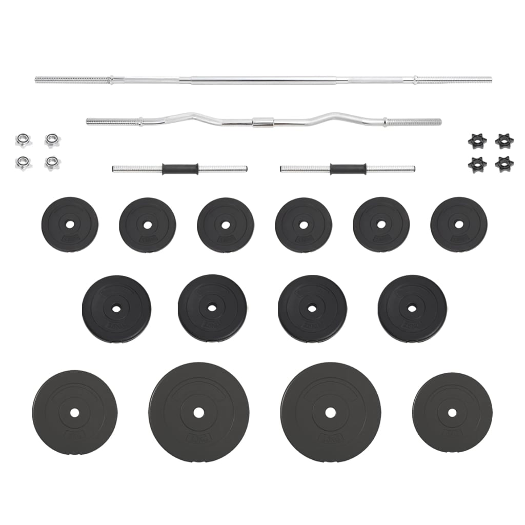 dumbbell and barbell set