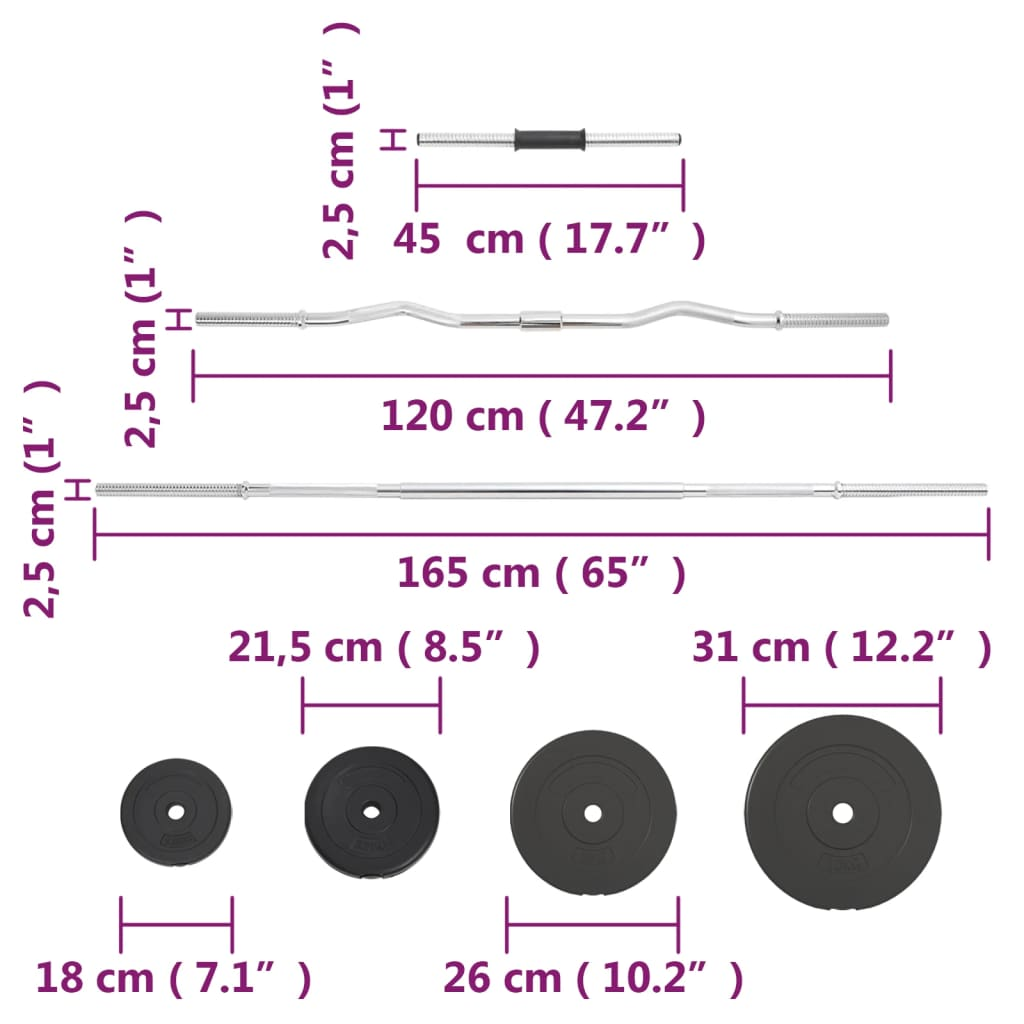 dumbbell and barbell set