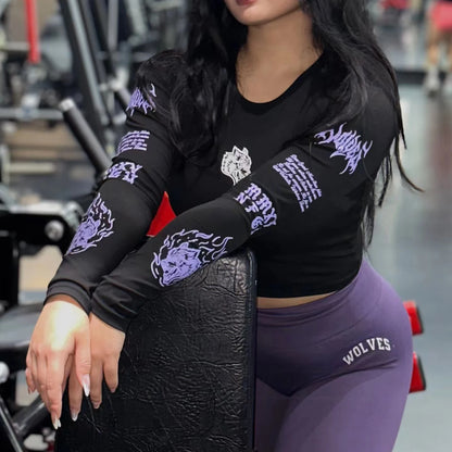 long sleeve gym top womens