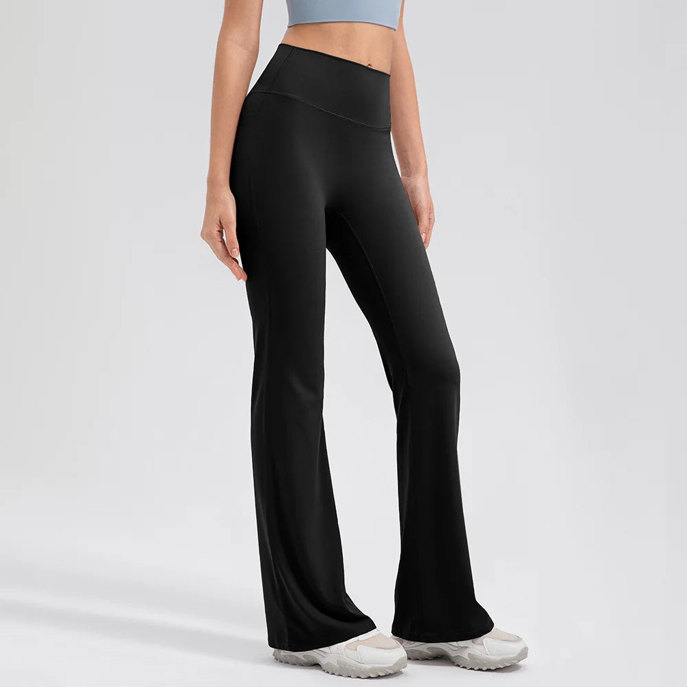 black flare yoga pants