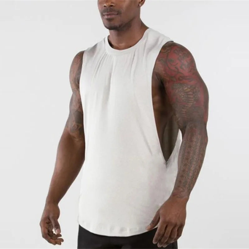 white Gym Vest